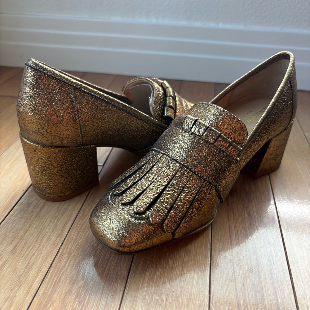 Kenneth Cole New York Gold Metallic Loafers